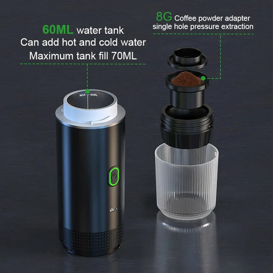 Harmony Home™ - 3-in-1 Portable Espresso Machine | Capsules & Ground Coffee