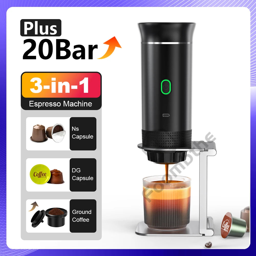 Harmony Home™ - 3-in-1 Portable Espresso Machine | Capsules & Ground Coffee