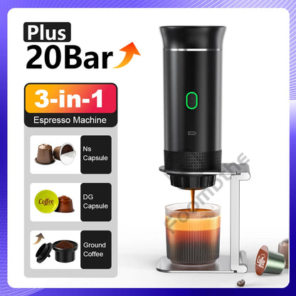 Harmony Home™ - 3-in-1 Portable Espresso Machine | Capsules & Ground Coffee