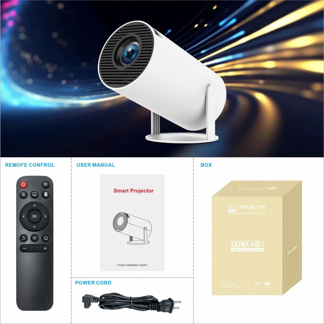 MINI SPOTLIGHT PROJECTOR - 4K HOME CINEMA